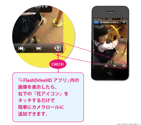 「iデバイス」内のカメラロールの